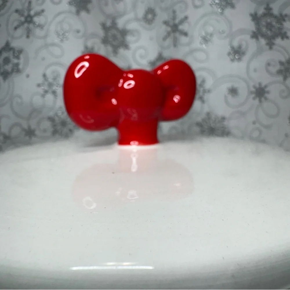 Sanrio Christmas Hello Kitty Wreath Snowflake Canister Cookie Jar w/Bow Topper - Picture 7 of 12